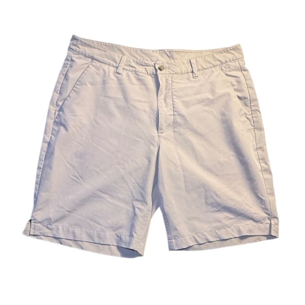 Levelwear Mens Golf Shorts Khaki Tan Performance‎ Flat Front Size 34-2104
